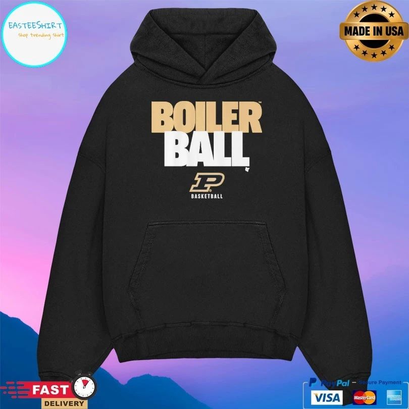Purdue Boilermakers Men’s Basketball Boiler Ball Text Stack T-shirts