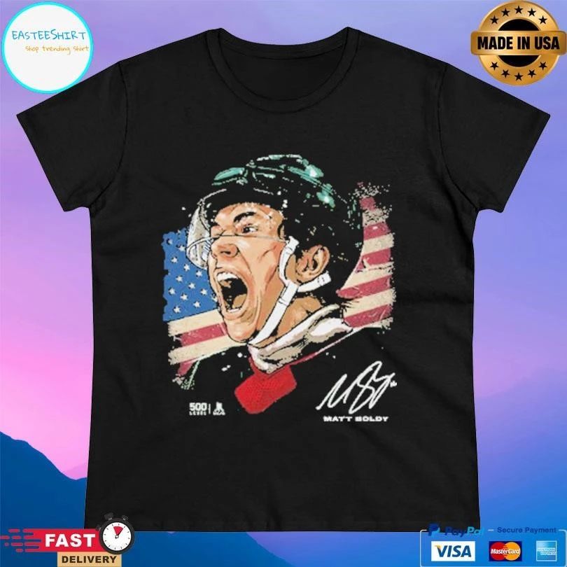Minnesota Wild Matt Boldy Minnesota Usa Portrait Gold Medal Hockey Champions 2026 T-shirts