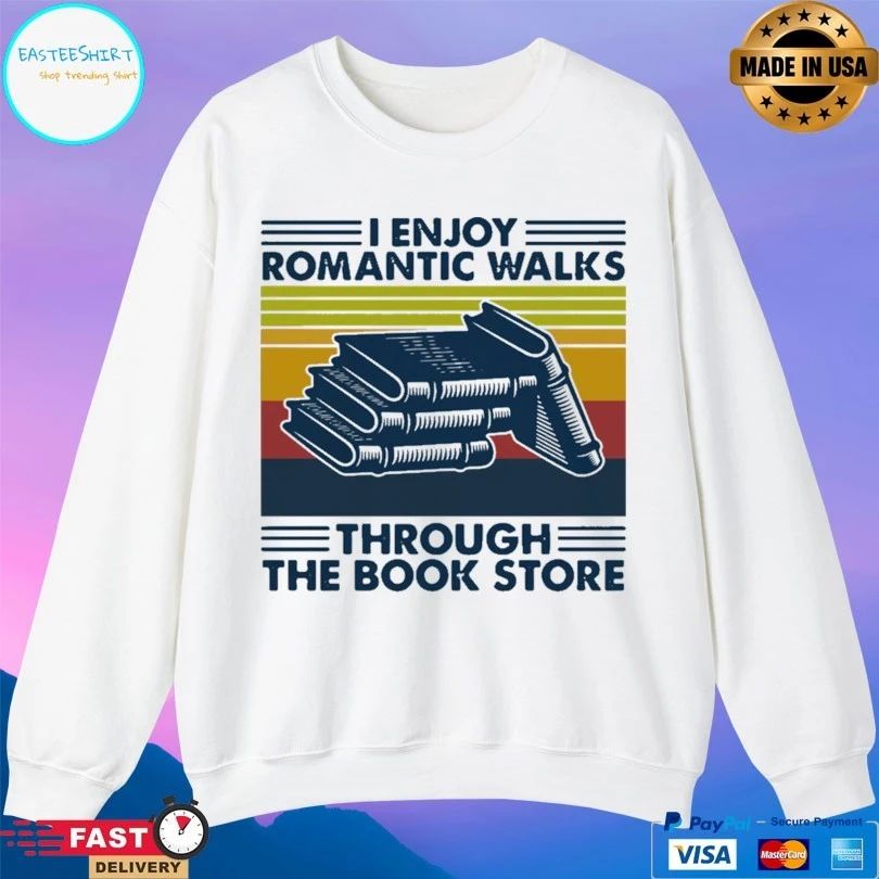 I Enjoy Romantic Walks Through The Book Store Vintage T-shirt