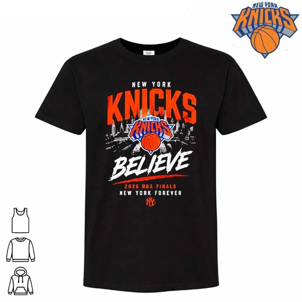 New York Knicks Believe New York Forever 2026 NBA Finals Black T Shirt