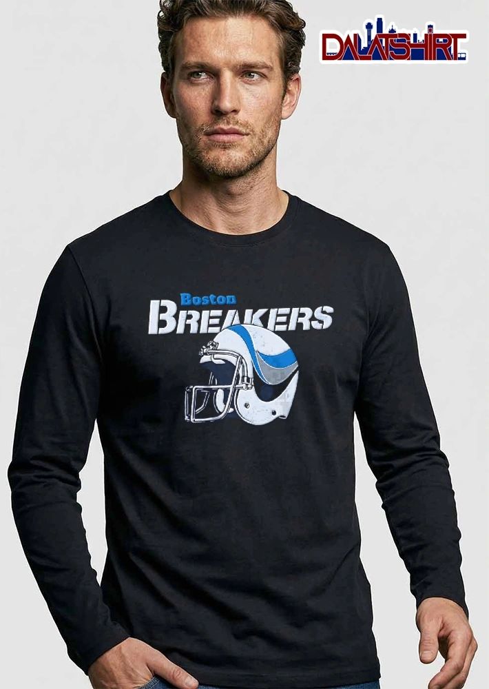 Boston Breakers Distressed Football Helmet Wave Logo Vintage shirt