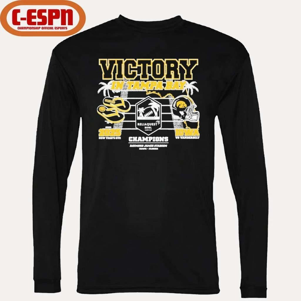 Iowa Hawkeyes Victory in Tampa Bay 2025 Reliaquest Bowl Champions shirt