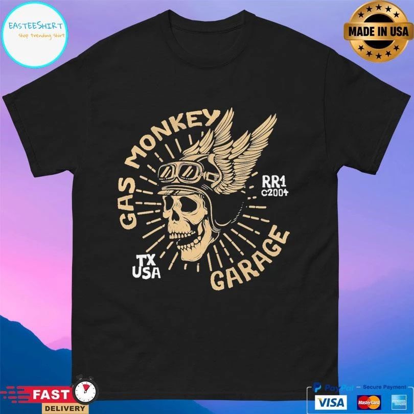 Gas Monkey Garage Texas USA Rr1 C2004 Skull Logo T-shirts