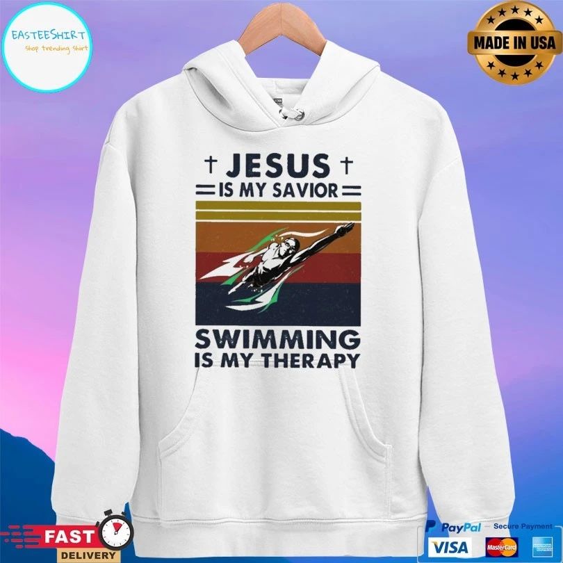 Jesus Is My Savior Swimming Is My Therapy Vintage T-shirt