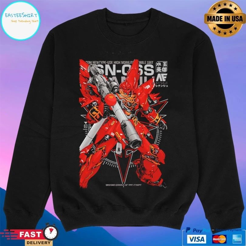 Red Comet Reborn Msn-06s Sinanju Gundam T-shirt