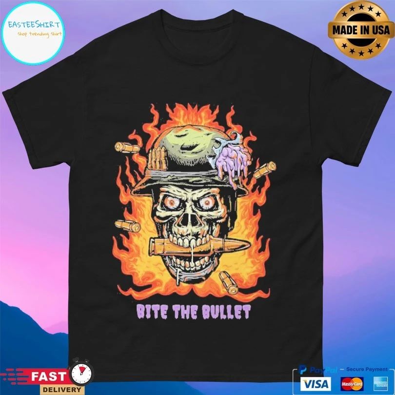 Bite The Bullet Skull Zombie T-shirt