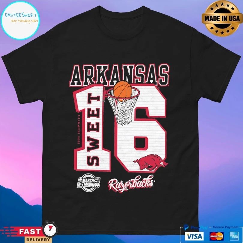 Arkansas Razorbacks 2026 Ncaa March Madness Sweet 16 T-shirt