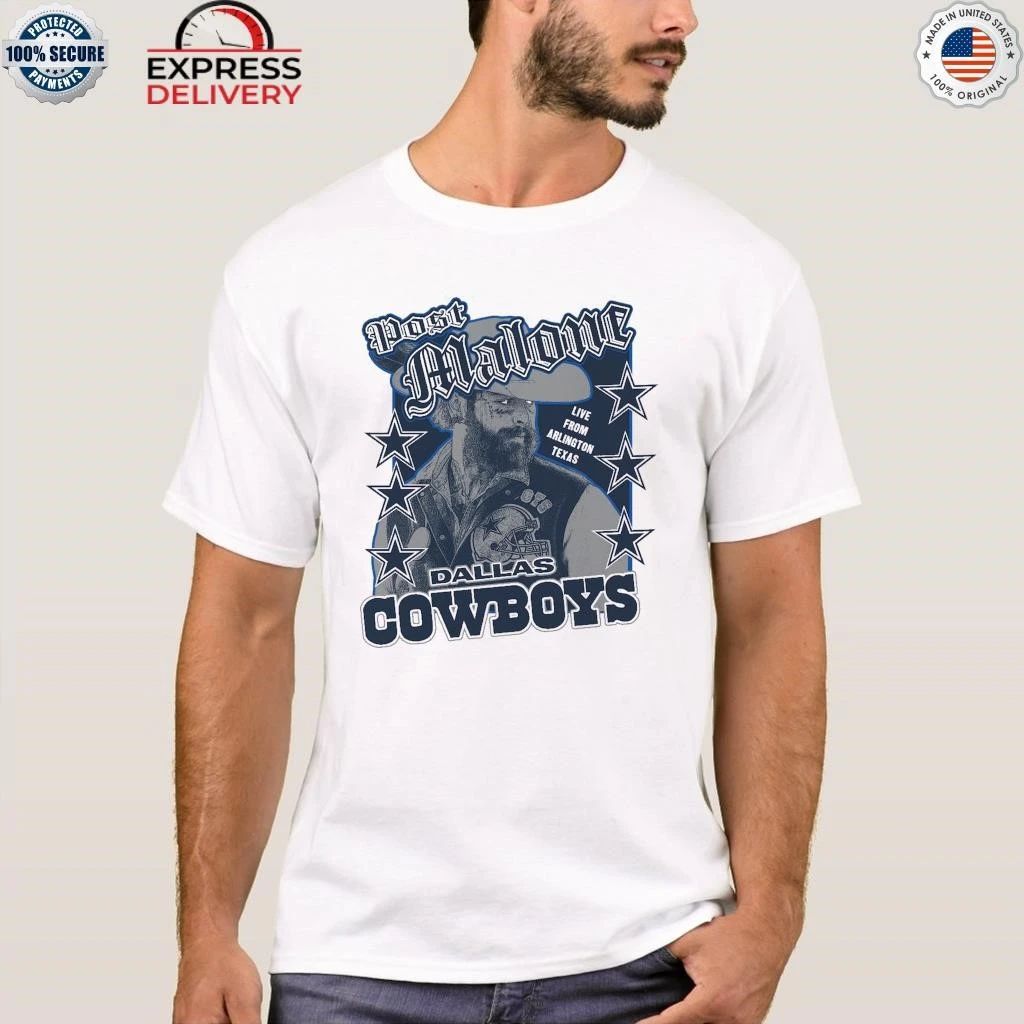 Dallas Cowboys Post Malone White Arlington Concert Shirt