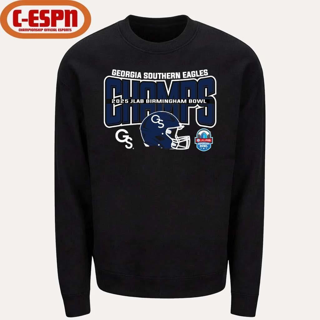 Georgia Southern Football 2025 JLAB Birmingham Bowl Champions Helmet Shirt