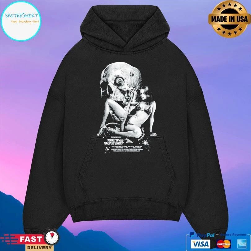 Skull Skater Girl Destroy’ Em All Thrash The Zombies T-shirts