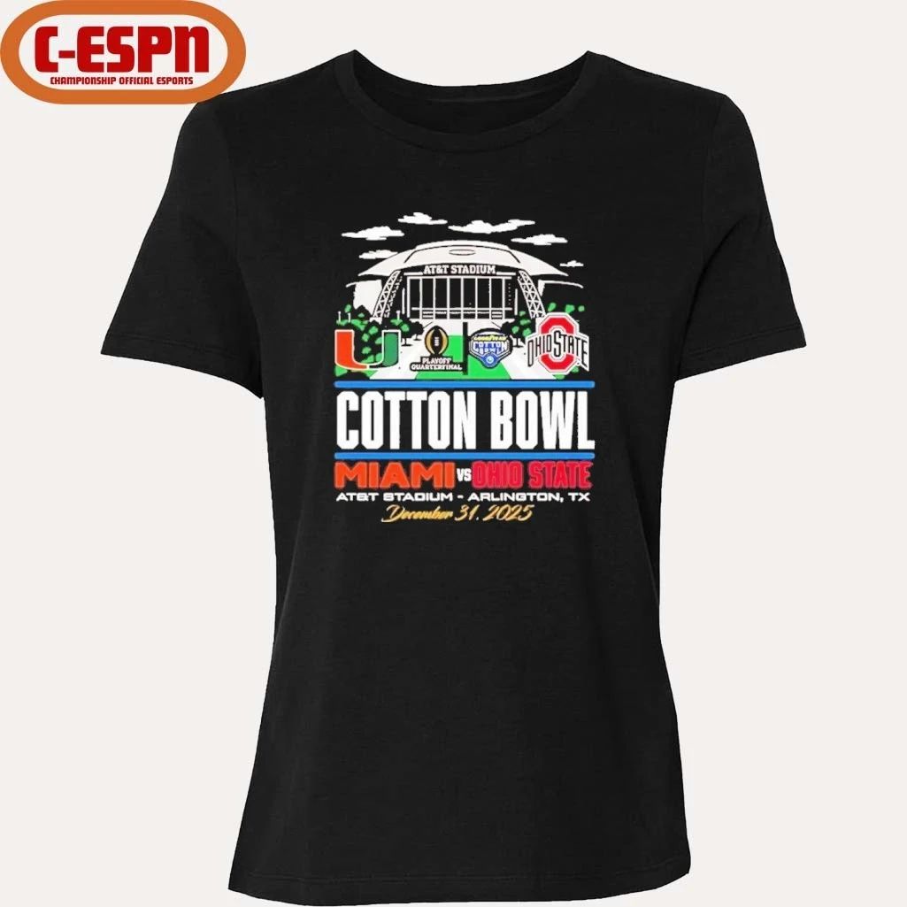 2025 Cotton Bowl vs. Miami Stadium Shirt