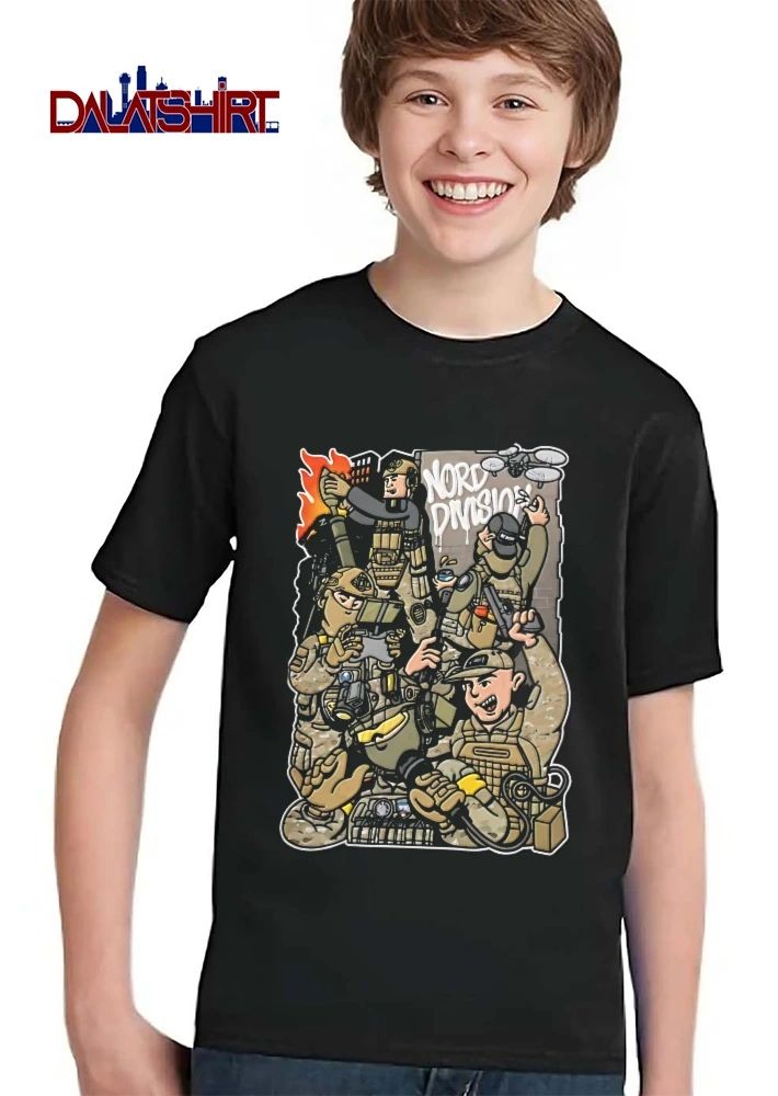 Nord Division Cartoon Caricature Tactical Soldiers Drone Spray Paint shirt
