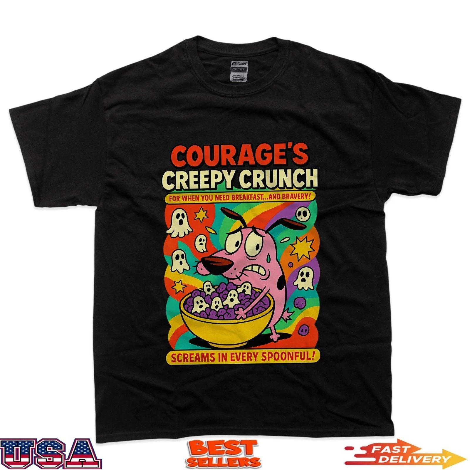 Courage The Cowardly Dog Cereal Box T-Shirt