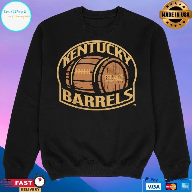 Kentucky Barrels Main Logo Est 2025 100 Proof Football T-shirts