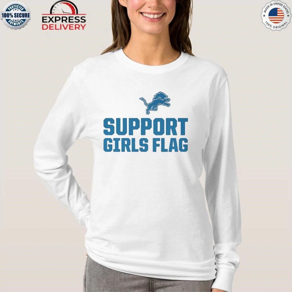 Detroit Lions players supporting girls flag with custom Shirt