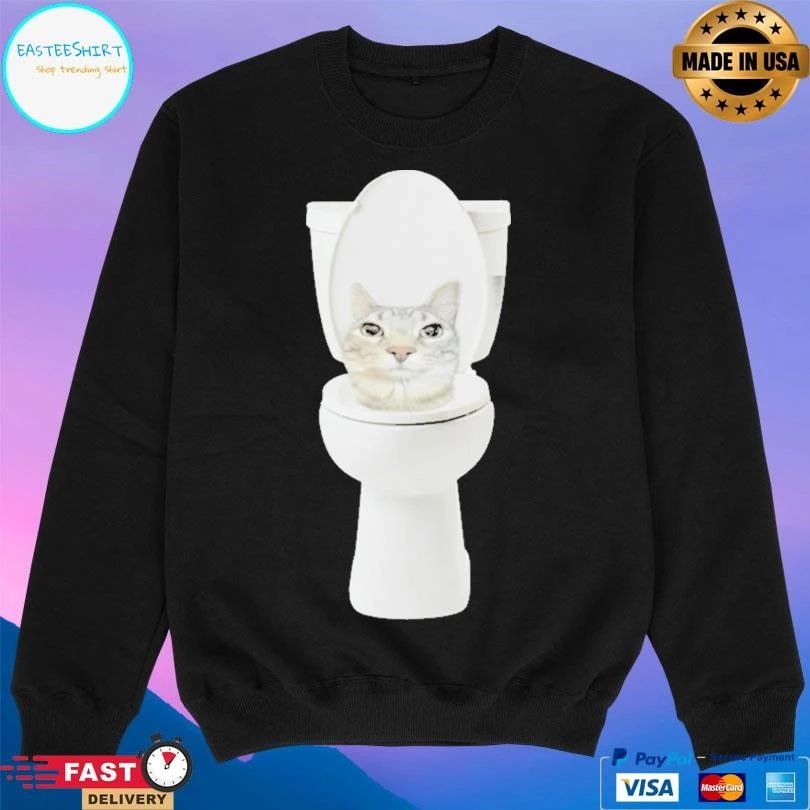 Skibidi Toilet Cat Meme T-shirts