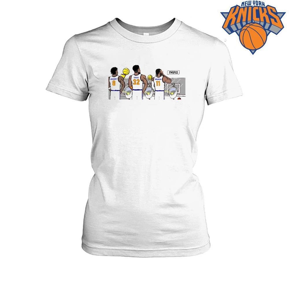 New York Knicks Champions NBA 2026 Jalen Brunson Karl Anthony Towns FMVP Urinal Peeing Meme Shirt