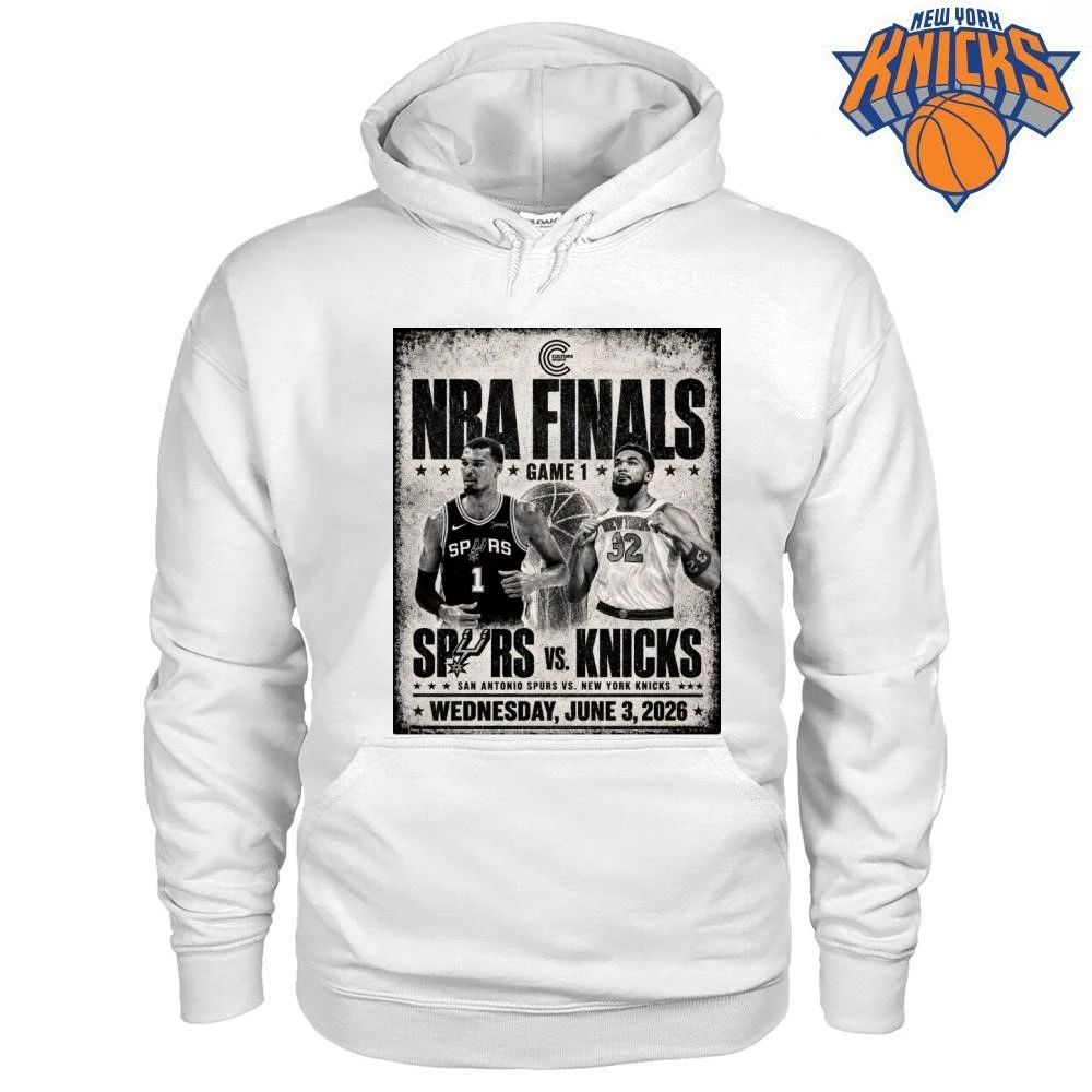 NBA Finals 2026 Game 1 San Antonio Spurs vs New York Knicks Victor Wembanyama Karl Anthony Towns Vintage Poster Shirt