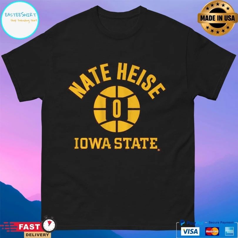 Iowa State Cyclones Men’s Basketball Nate Heise Name Number Ball T-shirt