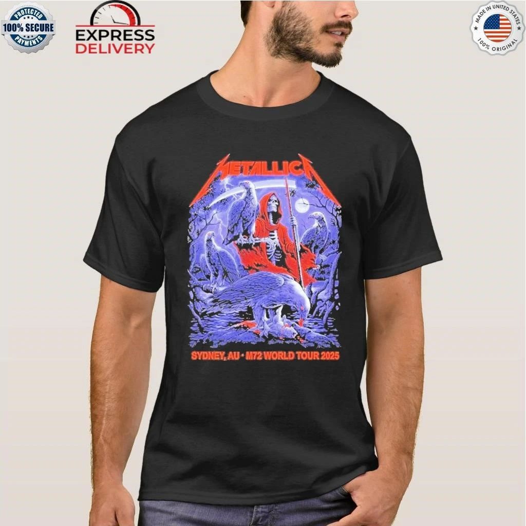 Metallica Accor Stadium Sydney 2025 Australia M72 World Tour Pop Up Exclusive Shirt