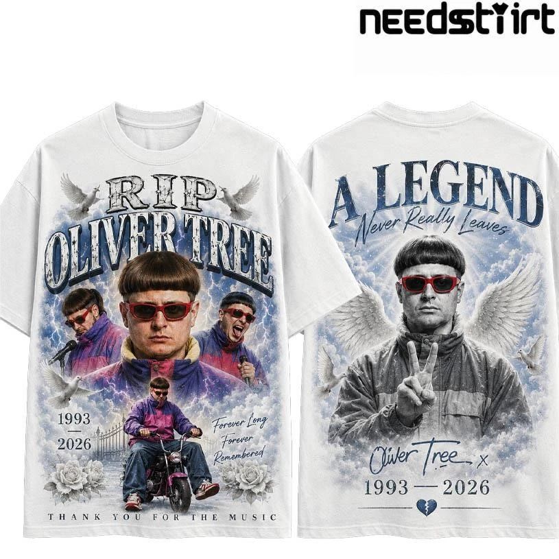 Oliver Tree 1993 2026 black and white portrait two sided shirt