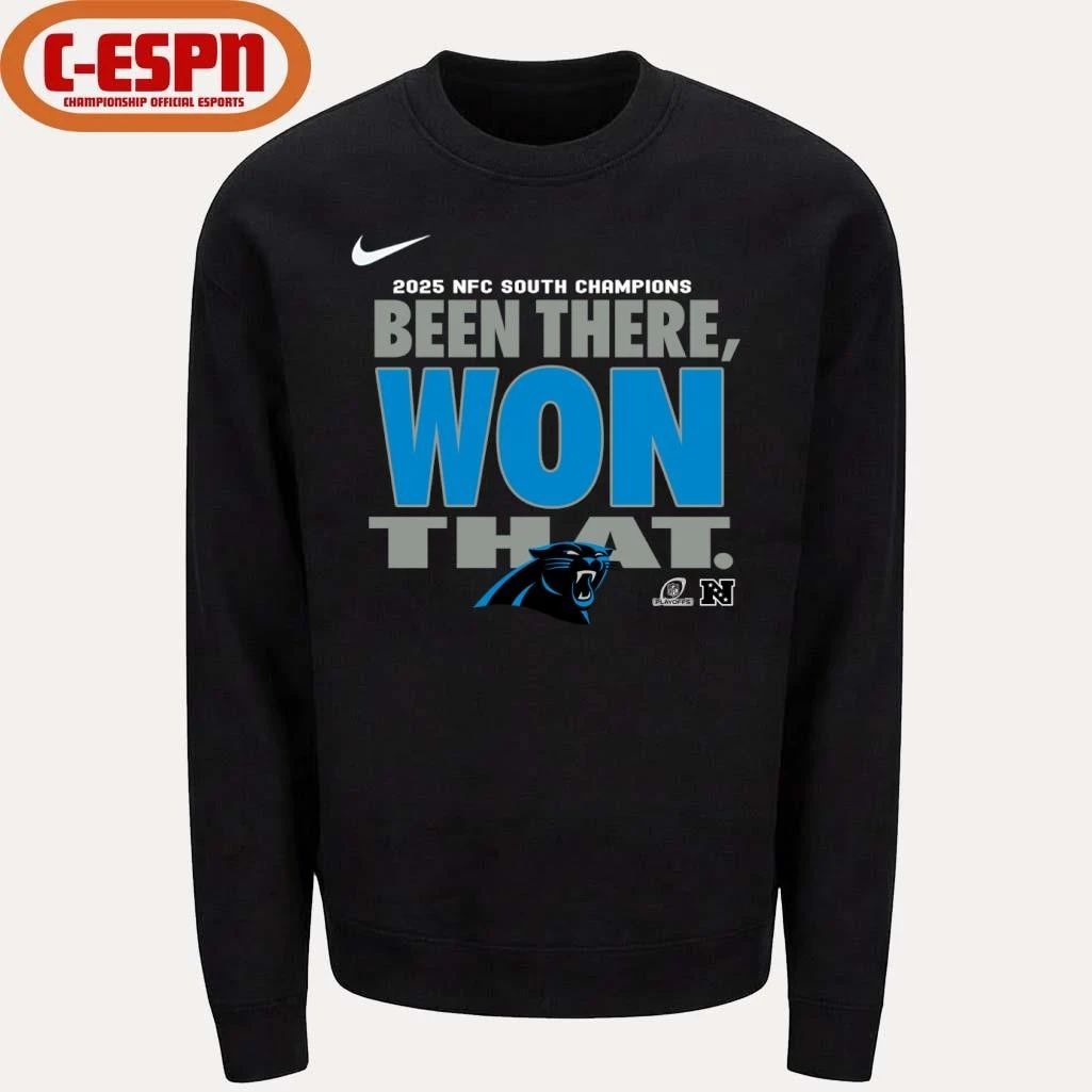 Been There Won That Carolina Panthers 2025 NFC South Division Champions Locker Room T-shirt