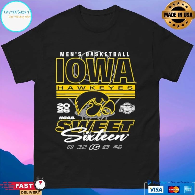 Iowa Hawkeyes Men’s Basketball 2026 March Madness Ncaa Sweet Sixteen T-shirt