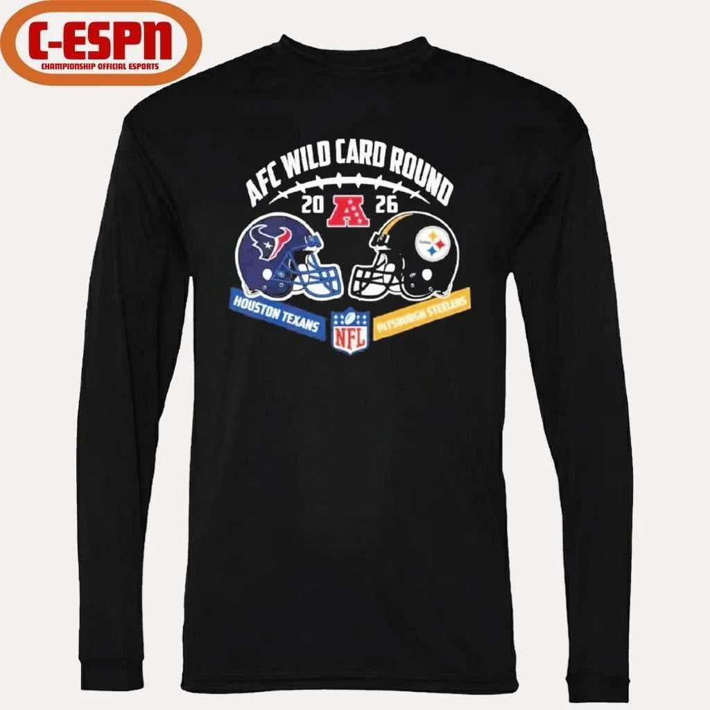 Texans Vs Steelers AFC Wild Card Round Helmet Matchup T-Shirt