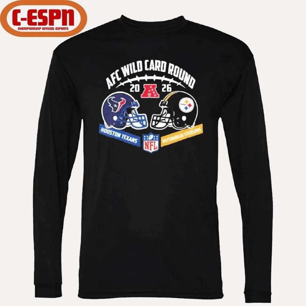 Texans Vs Steelers AFC Wild Card Round Helmet Matchup T-Shirt