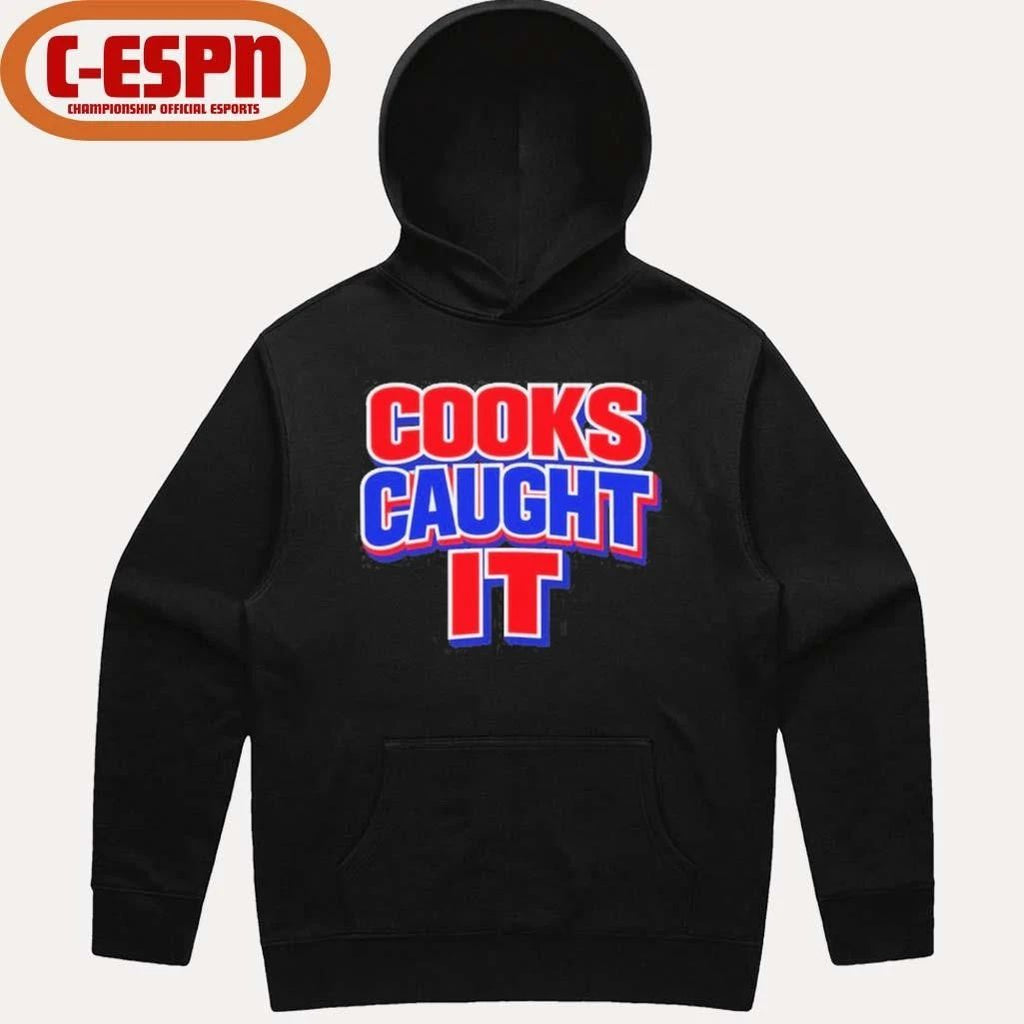 Buffalo Cooks Caught It Bold Red Blue T-Shirt