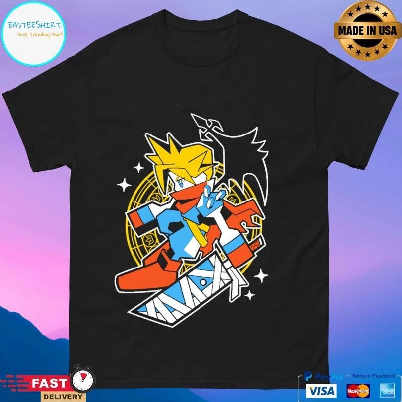 Cloud Strife Final Fantasy Cartoon T-shirt