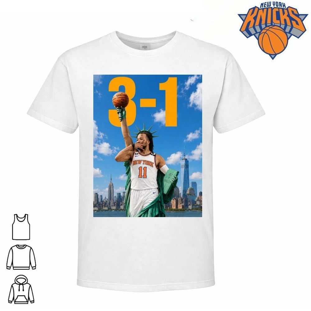 Jalen Brunson Statue Of Liberty Three One Lead New York Knicks Basketball Fan 2026 NBA Finals Shirt