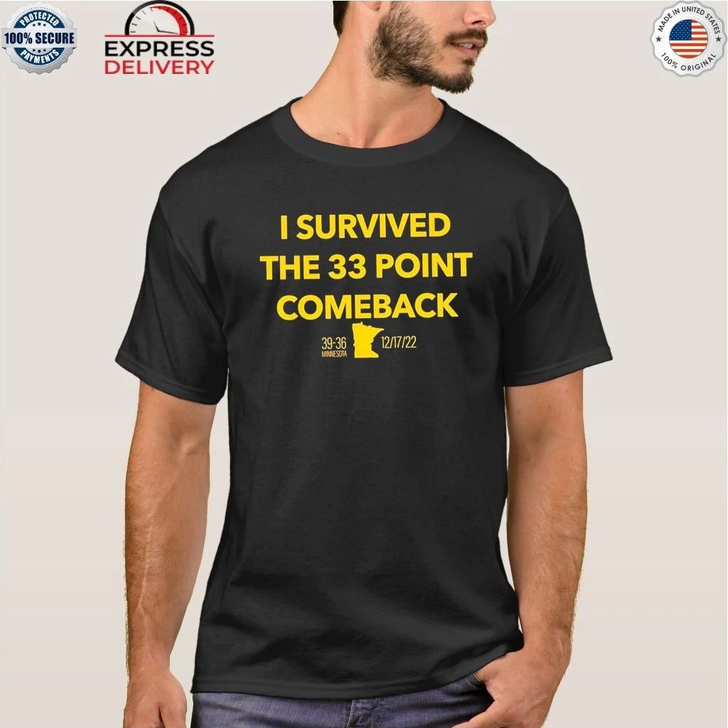 I Survived The 33 Point Comeback Minnesota Football Shirt