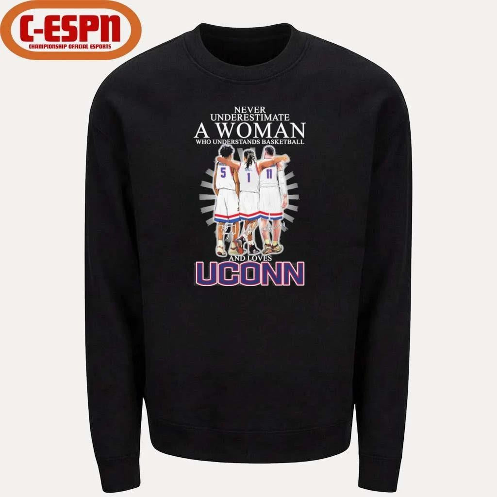 Never Underestimate A Woman Who Understands Basketball And Loves Uconn Huskies 2026 Shirt