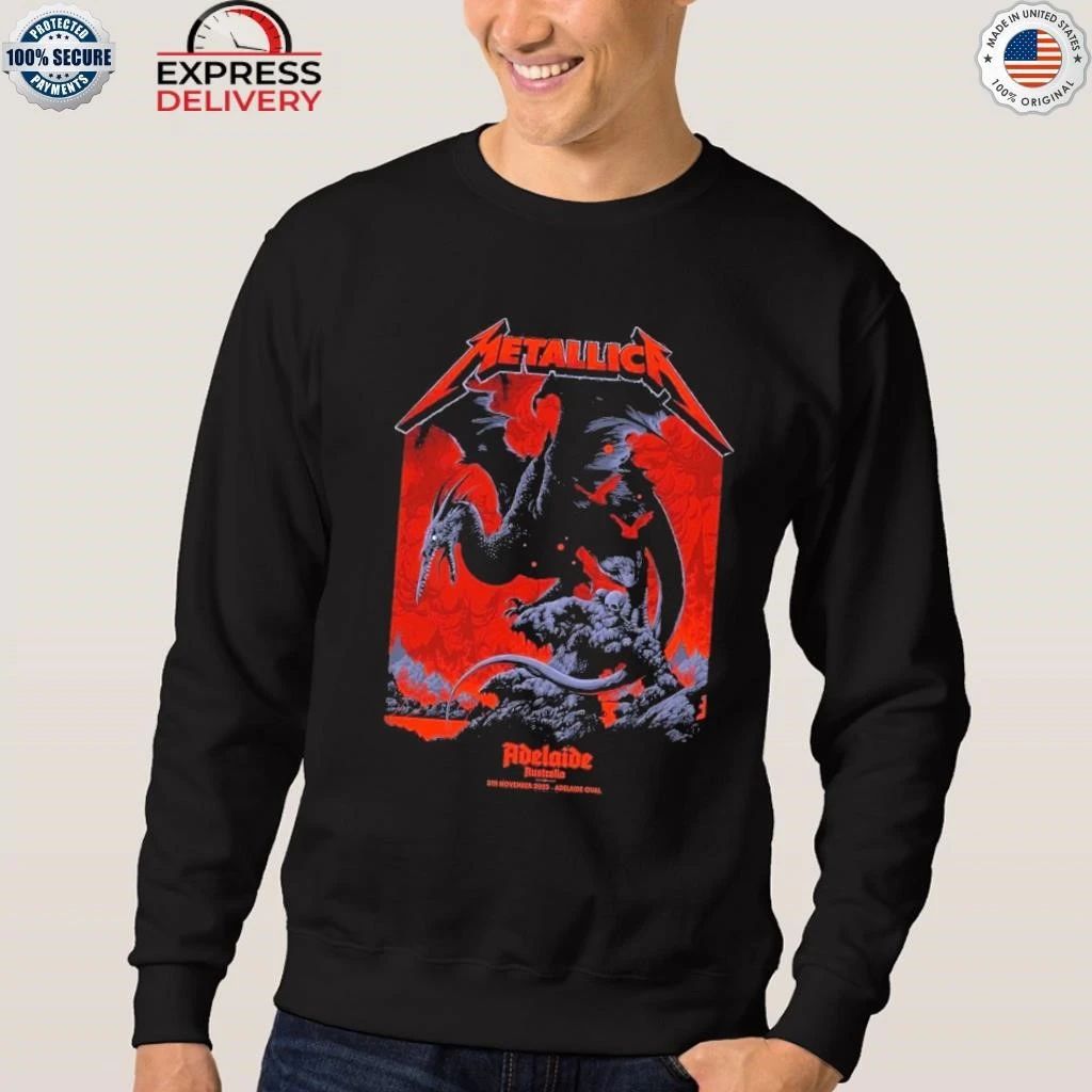 Metallica M72 Adelaide Australia Pop Up By Ken Taylor At Adelaide Oval On November 5 2025 Pterosaur Shirt