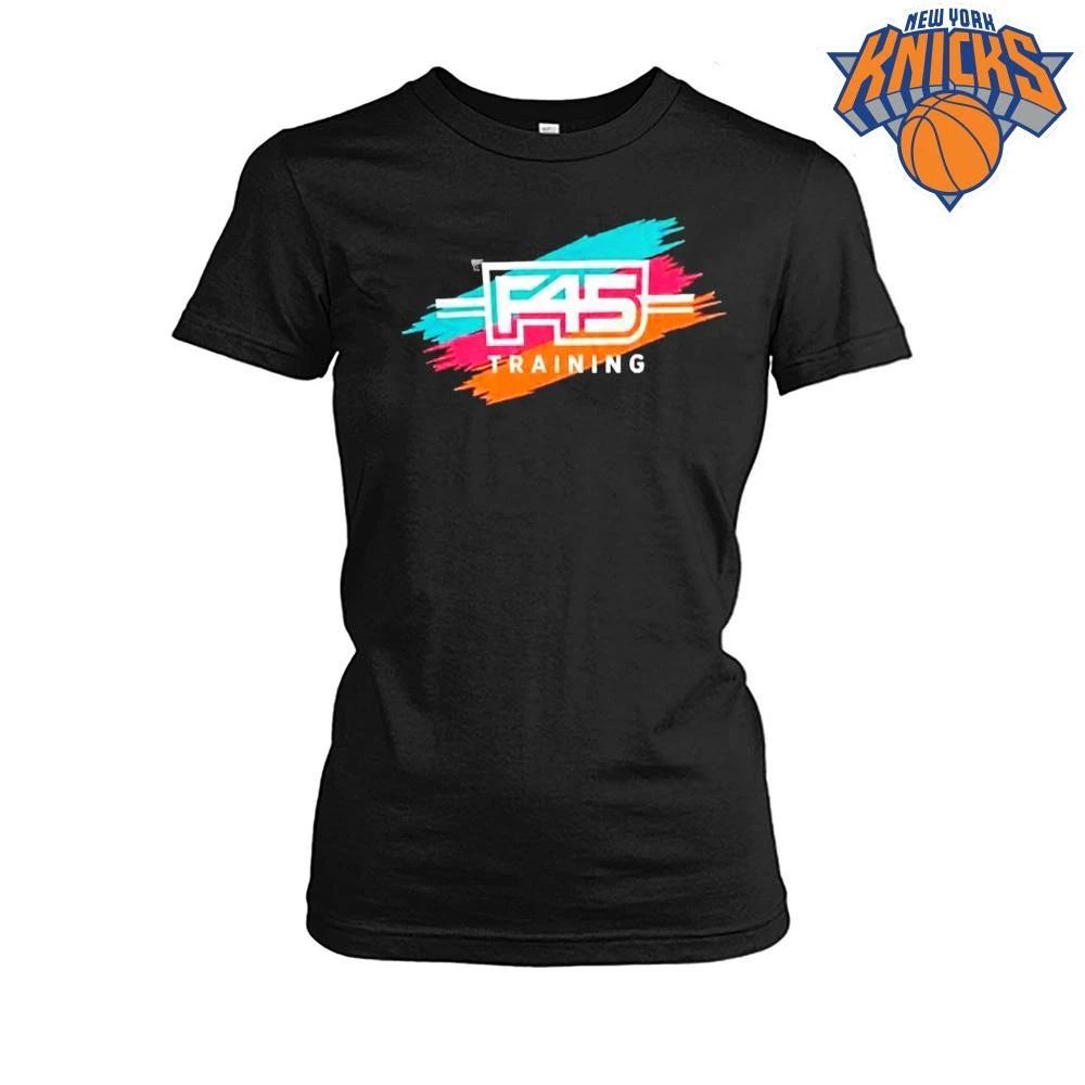 San Antonio Spurs F45 Training Retro Brush Stroke Logo Gym Fitness Black T Shirt