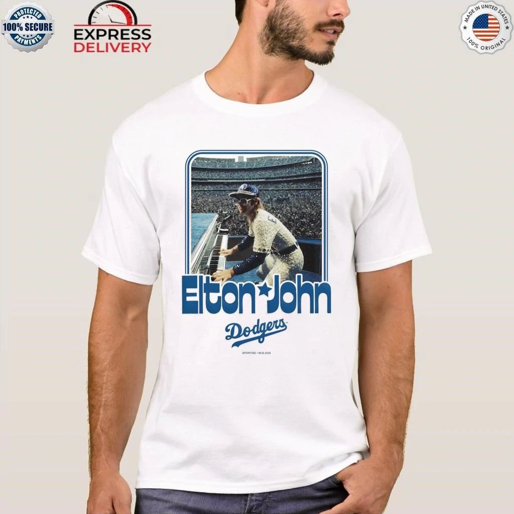 Los Angeles Dodgers x Elton John Sportiqe White Duke Shirt