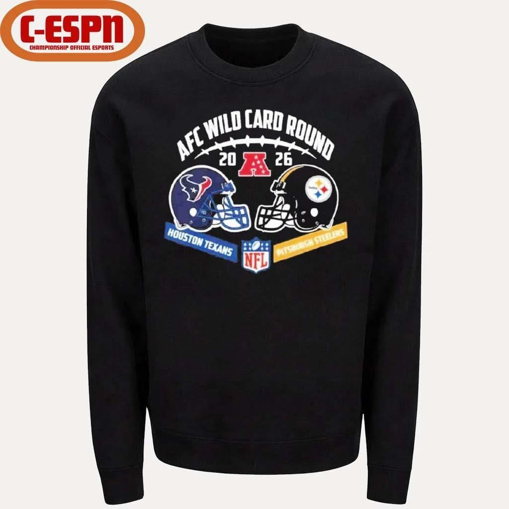Texans Vs Steelers AFC Wild Card Round Helmet Matchup T-Shirt