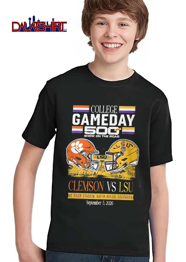 Clemson Tigers Lsu NCAA College 500th Show On The Road Baton Rouge Louisiana 2026 Opposing Football Helmets shirt