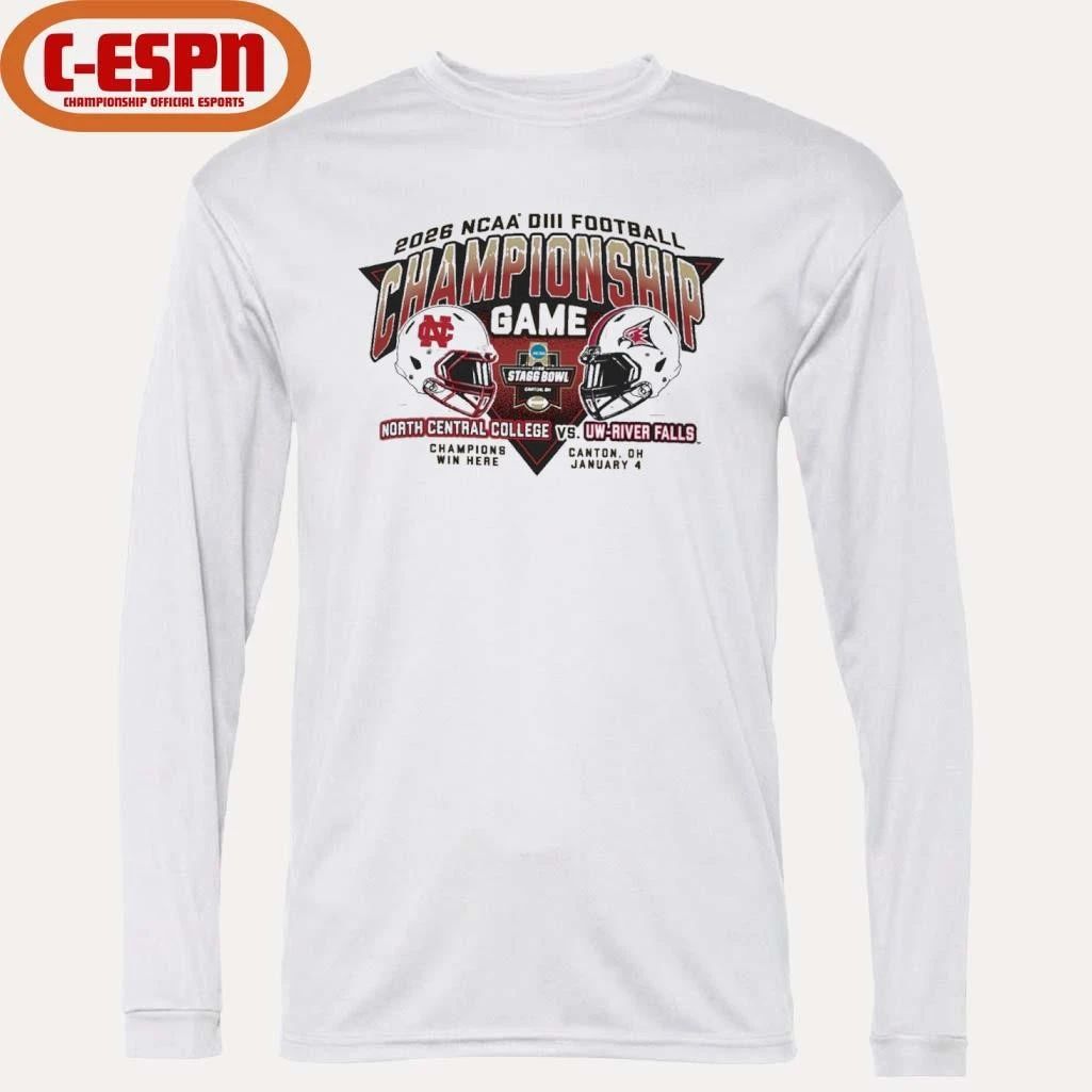 North Central college Vs UW-River Falls Division III Football Championship Game Helmet Shirt