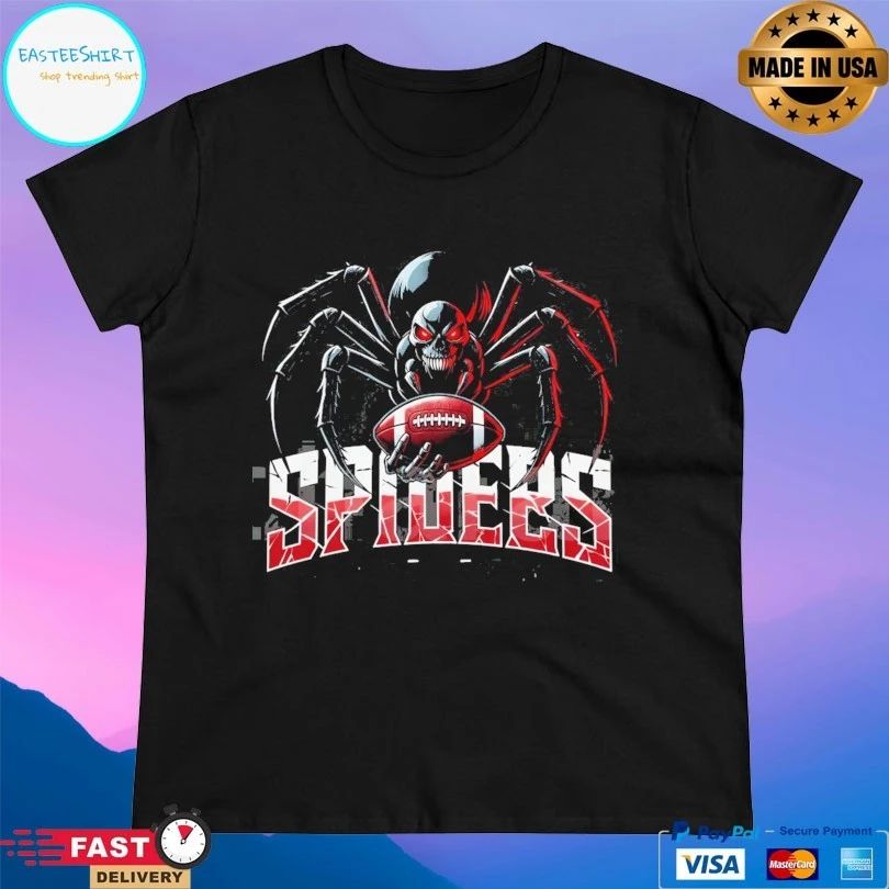 Spider Football Mascot Dark Skull T-shirt