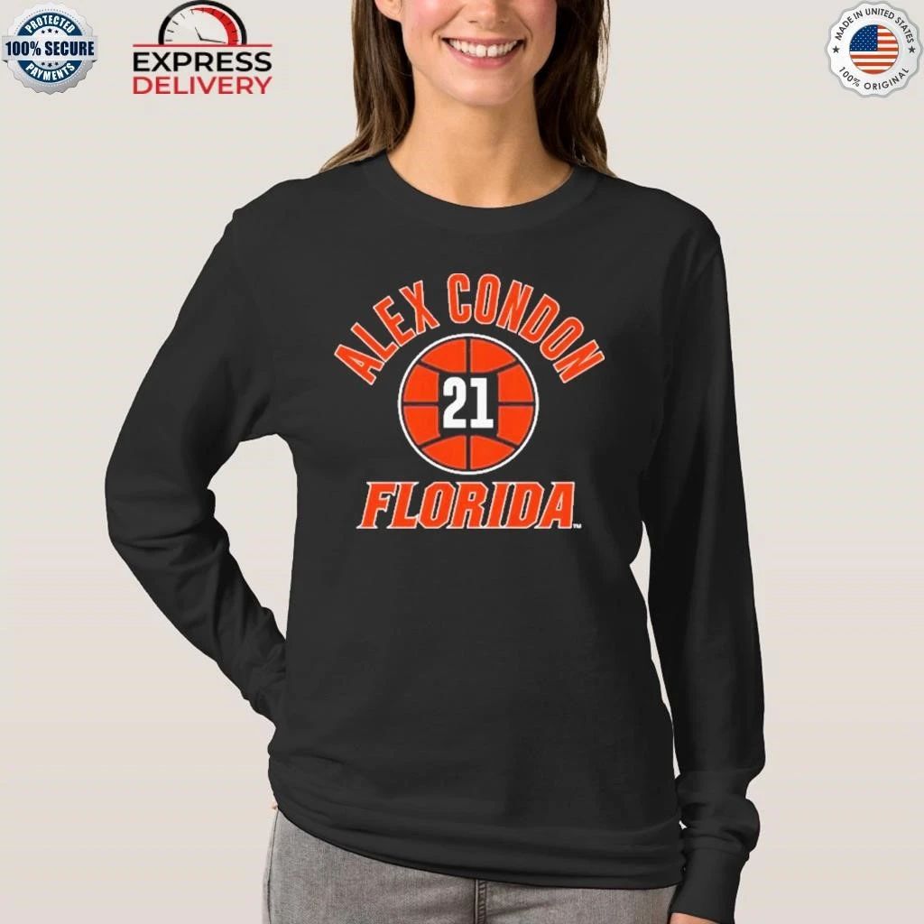 Florida Basketball Alex Condon Name Number Ball Shirt