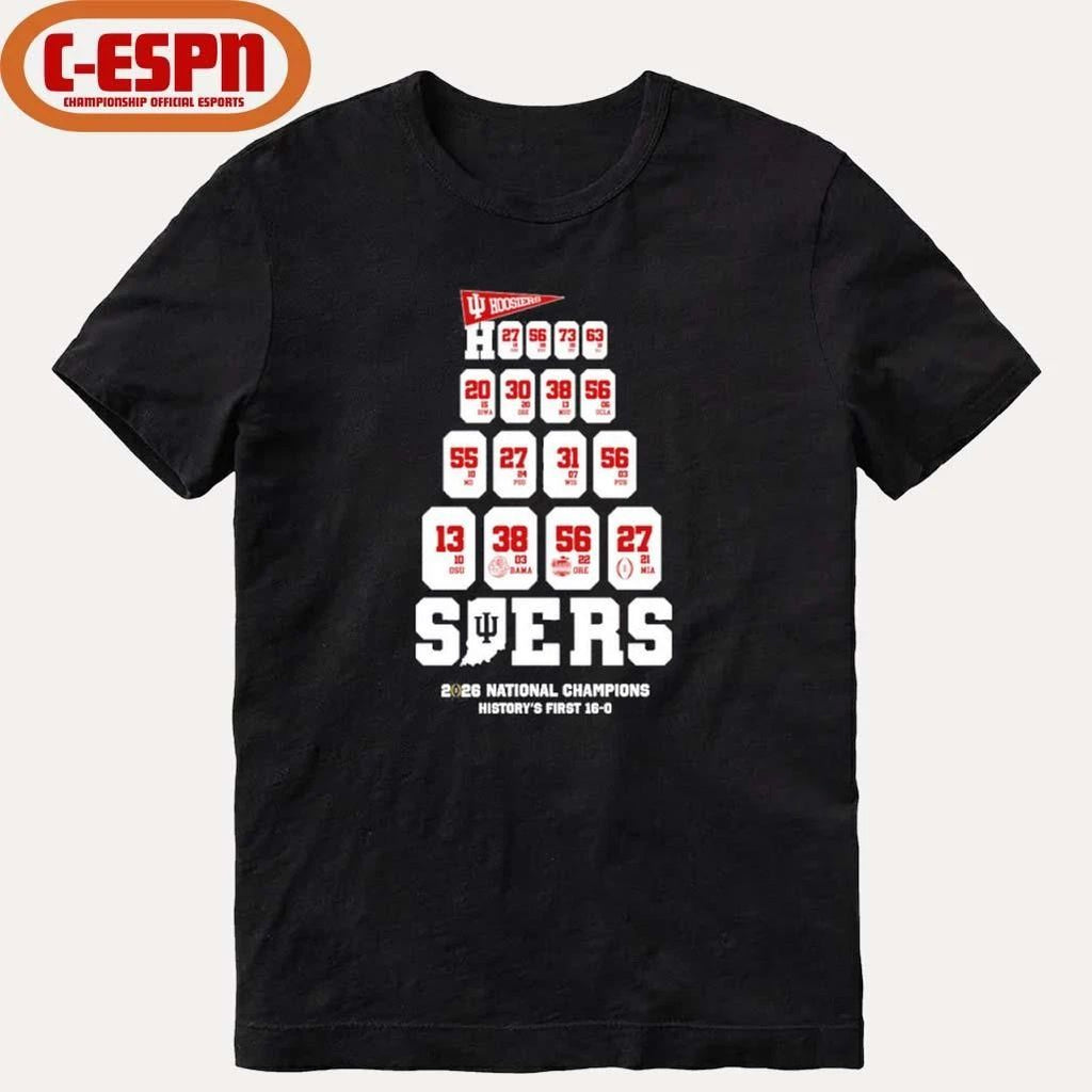 IU Football History Made First 16-0 National Champions Shirt