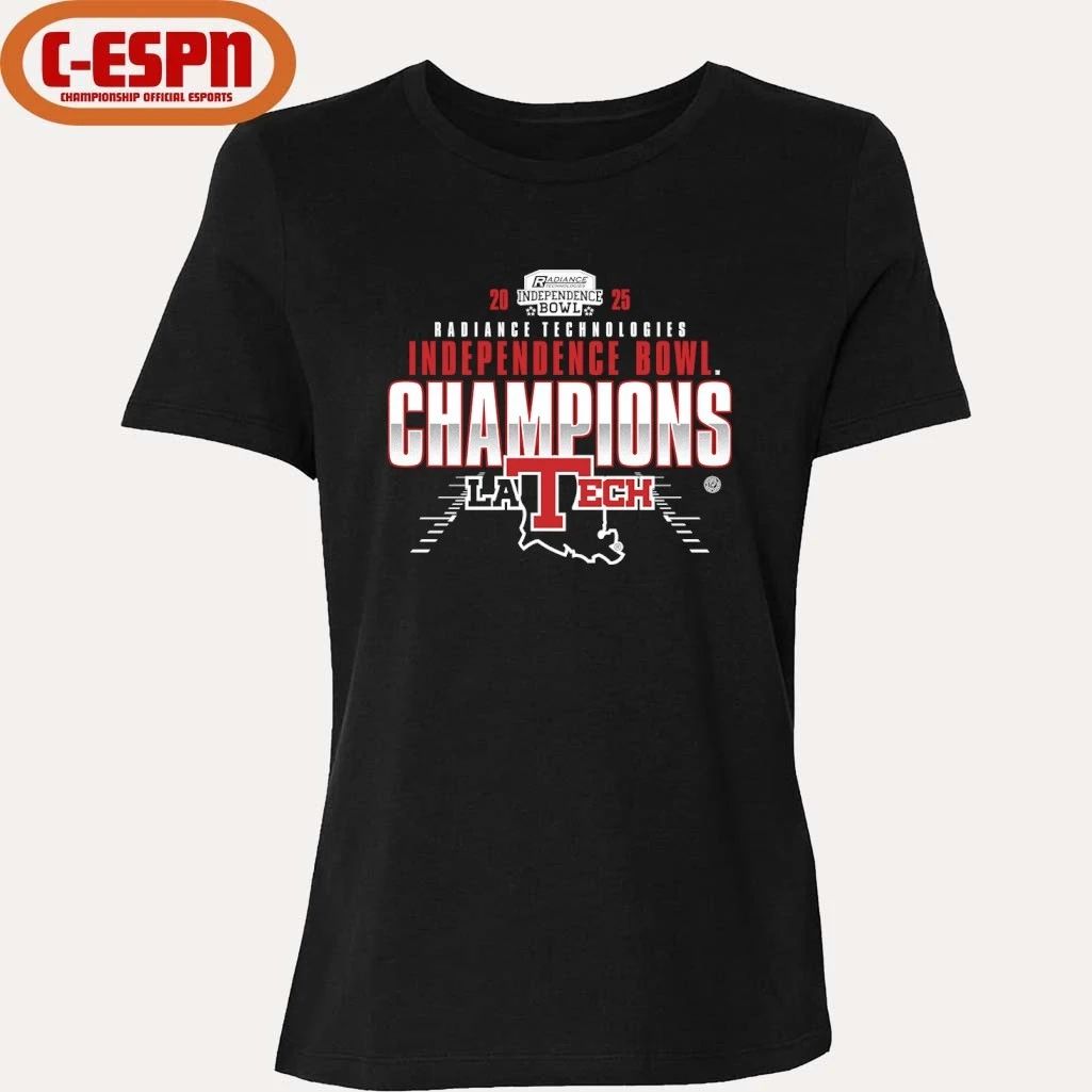 Louisiana Tech Bulldogs 2025 Radiance Technologies Independence Bowl Champions Official T-Shirt