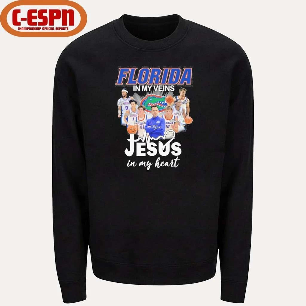 Florida Gators Basketball In My Veins Jesus In My Heart Shirt