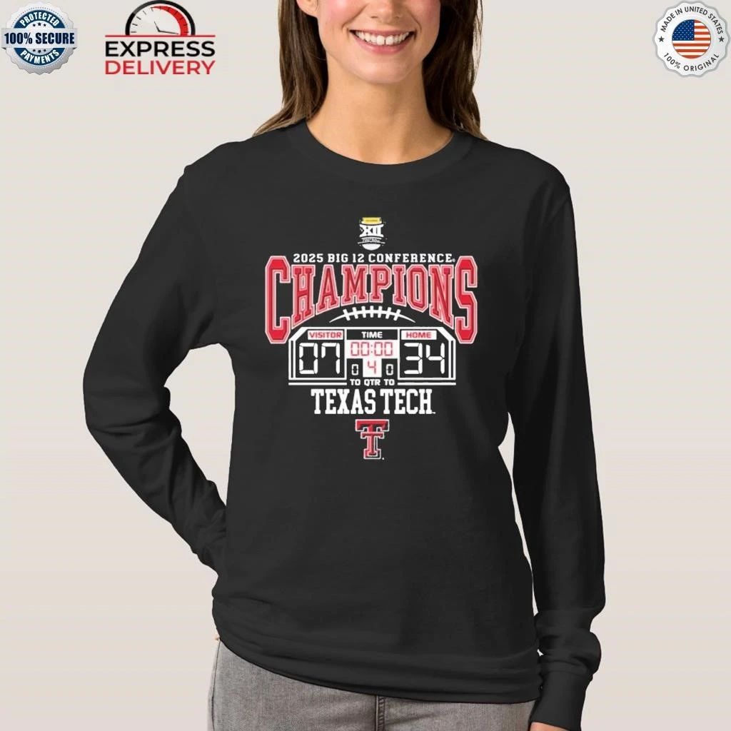 Tech Red Raiders 2025 Big 12 Champions Score Shirt