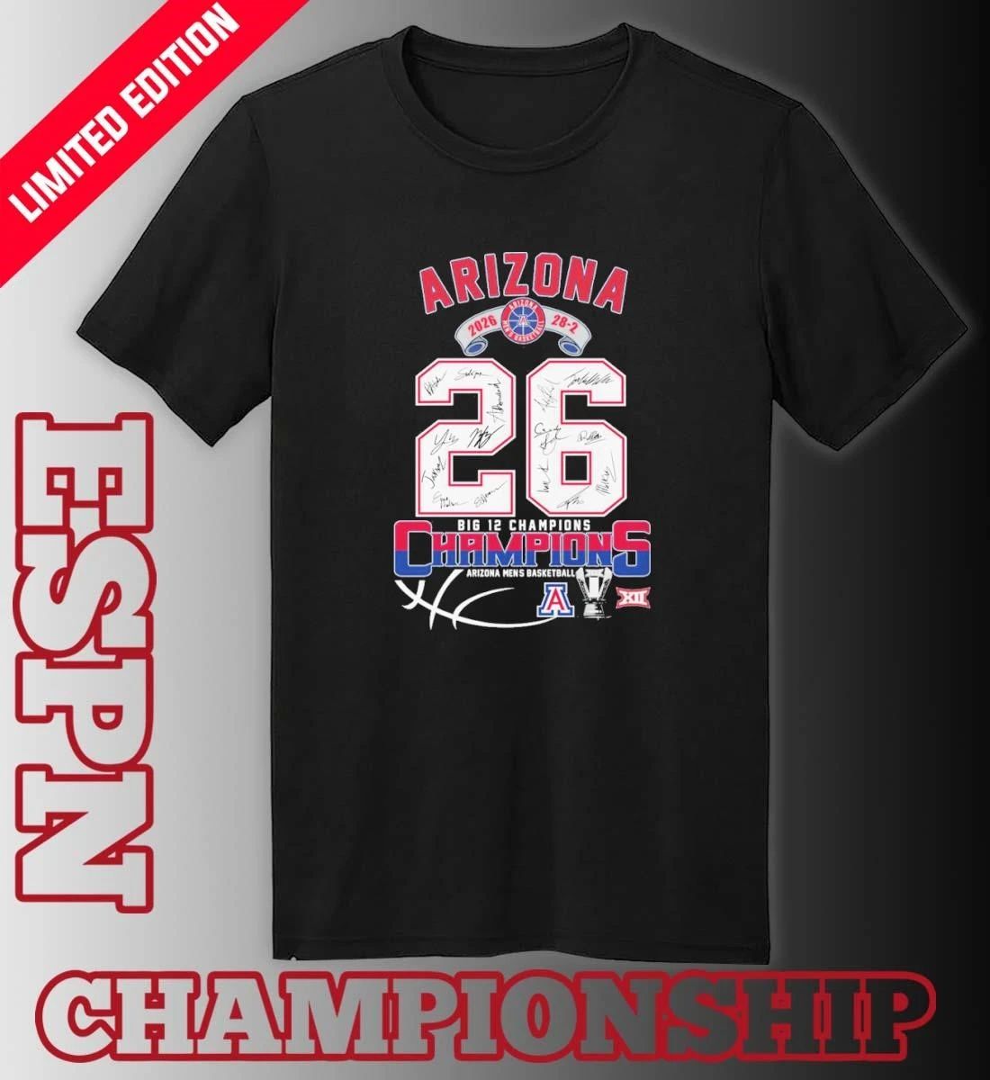 Arizona Wildcats Basketball 28-2 Big 12 Conference Champions Shirt