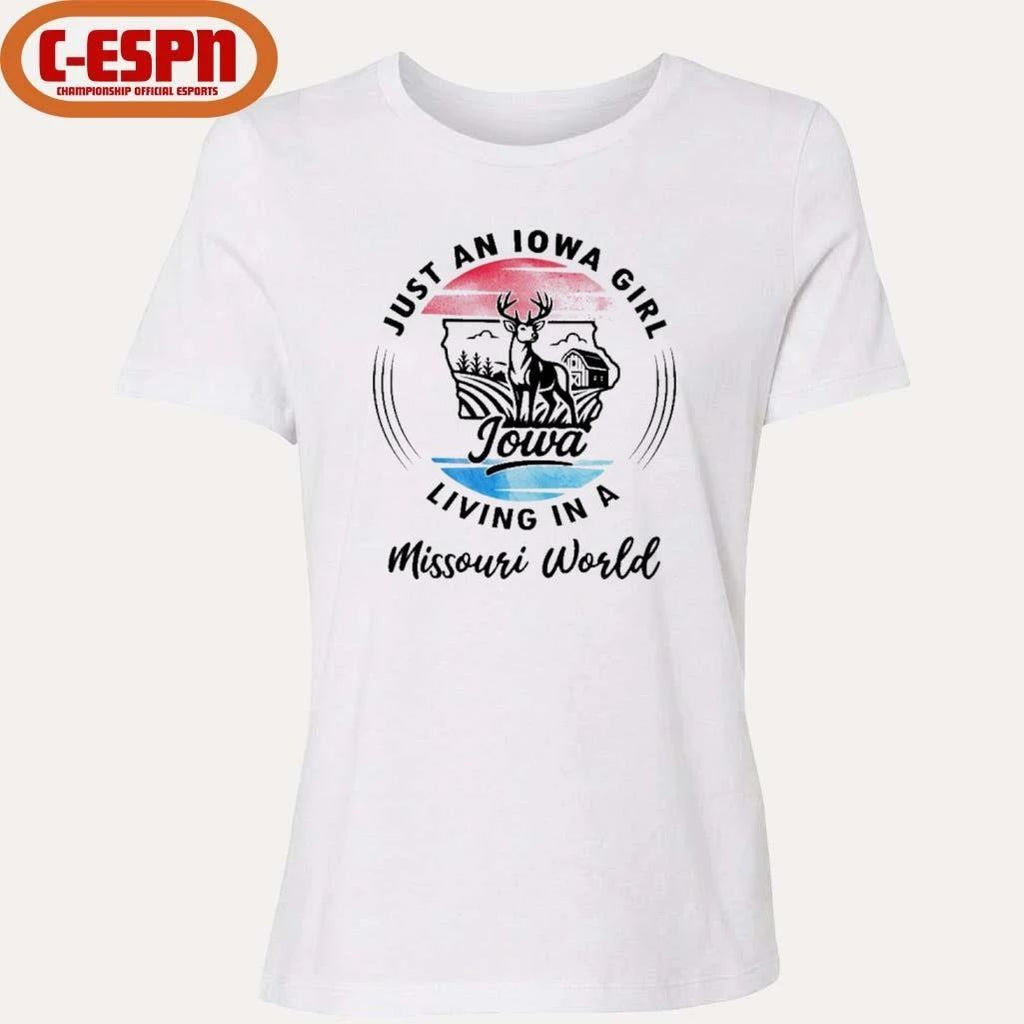 Reindeer Just An Iowa Girl Living In A Missouri World Shirt