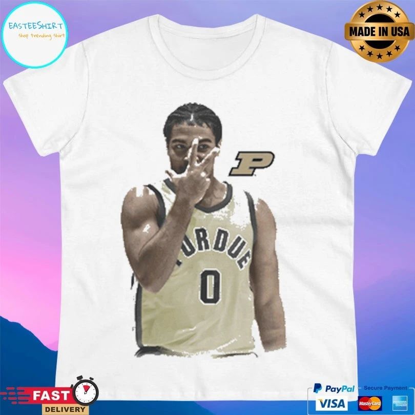 Purdue Boilermakers Men’s Basketball CJ Cox Portrait T-shirts