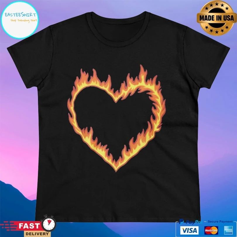 High Potential Morgan Croft Fire Heart T-shirts